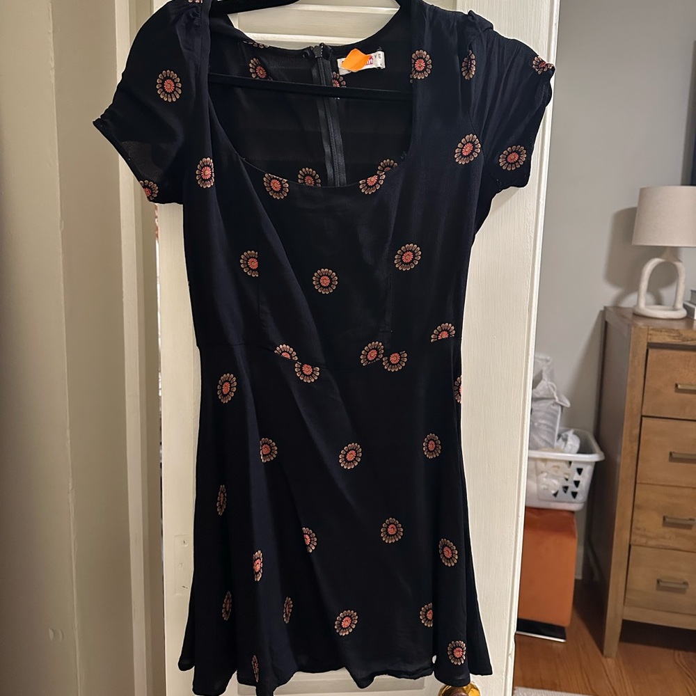 Black Printed Mini Dress